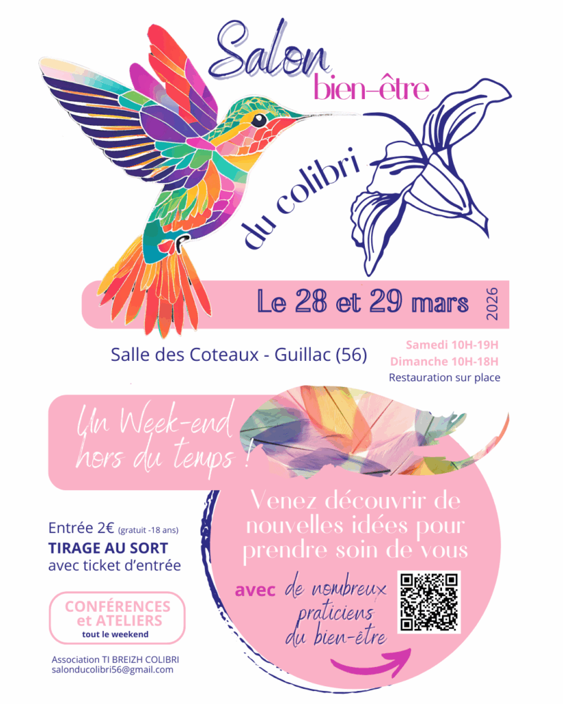Affiche salon bien etre colibri mars 2026