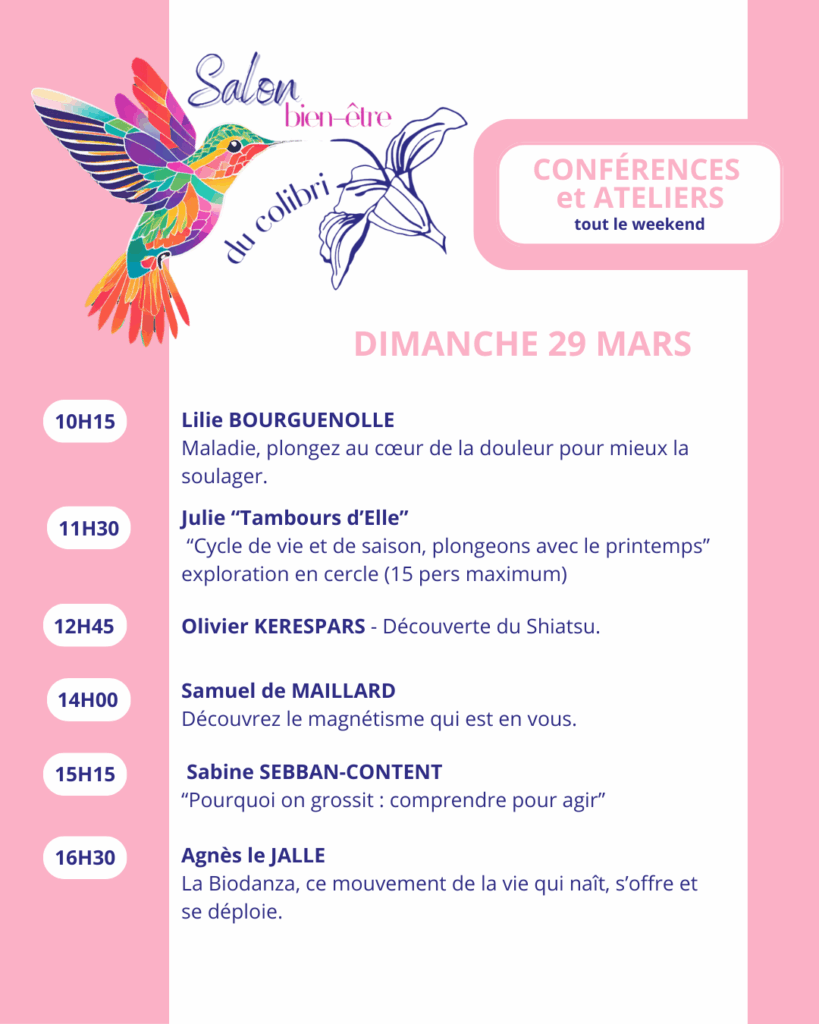 conférences et ateliers salon dimanche
